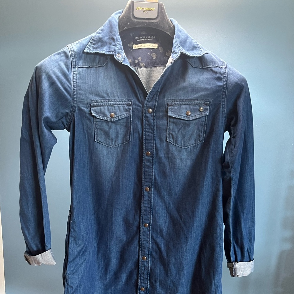 Scotch R'Belle Dark Blue Button Down Shirt dress